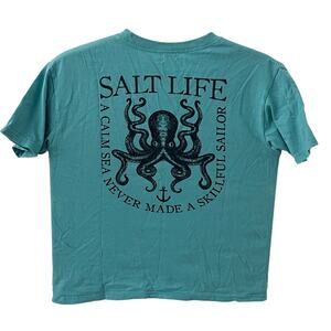 Salt Life "A Calm Sea Never Made A Skillful Sailor" Octopus T-shirt ~ Youth SM